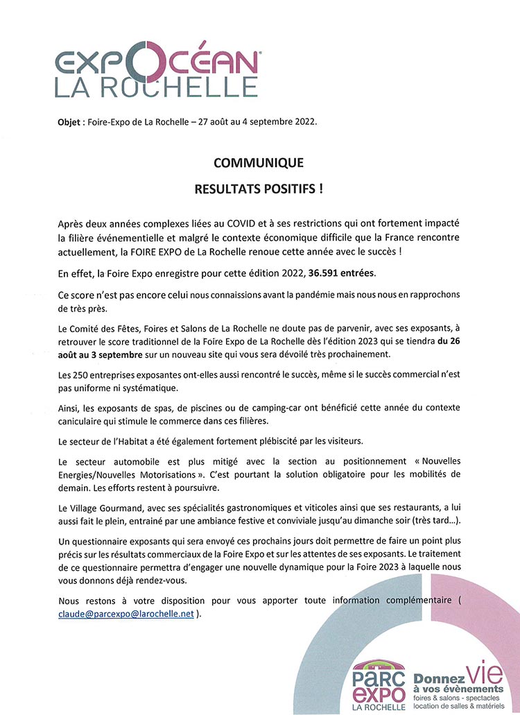 Foire Expo La Rochelle 2022