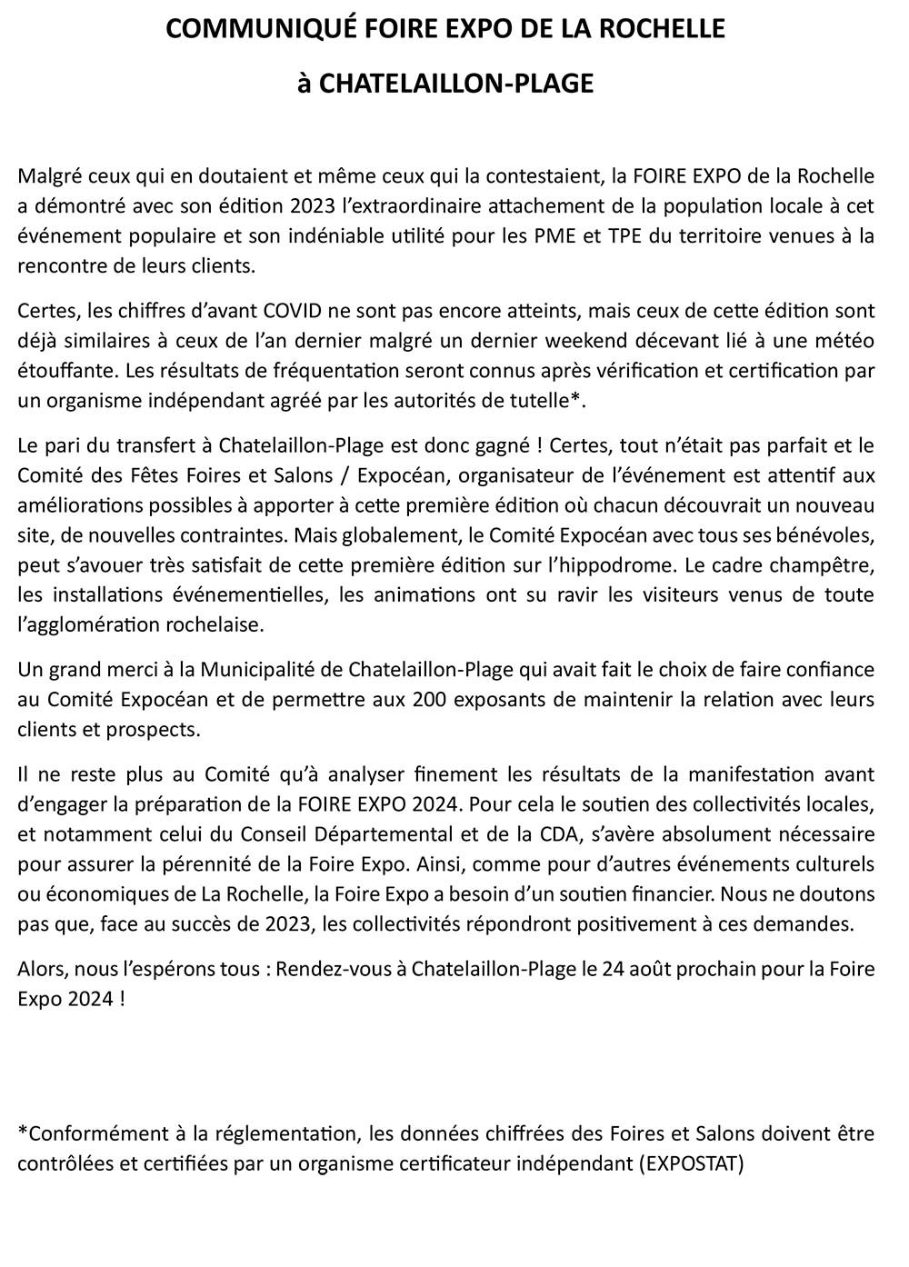 Foire Expo La Rochelle 2022